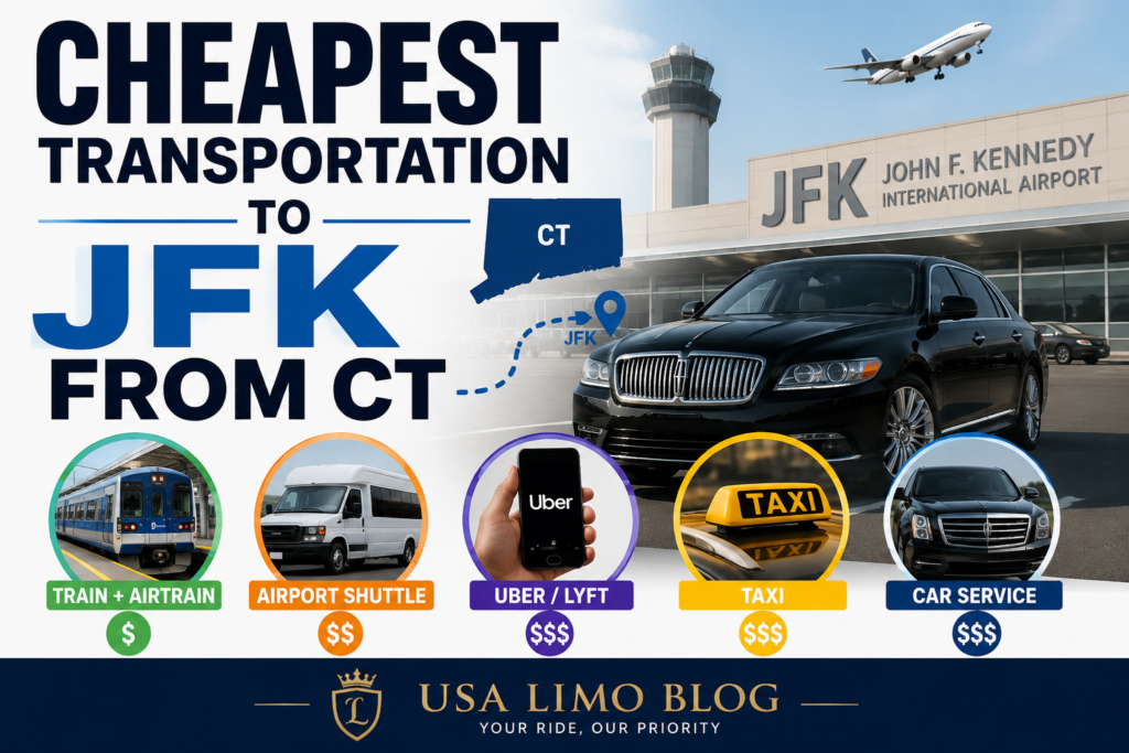 Cheapest transportation to JFK from CT