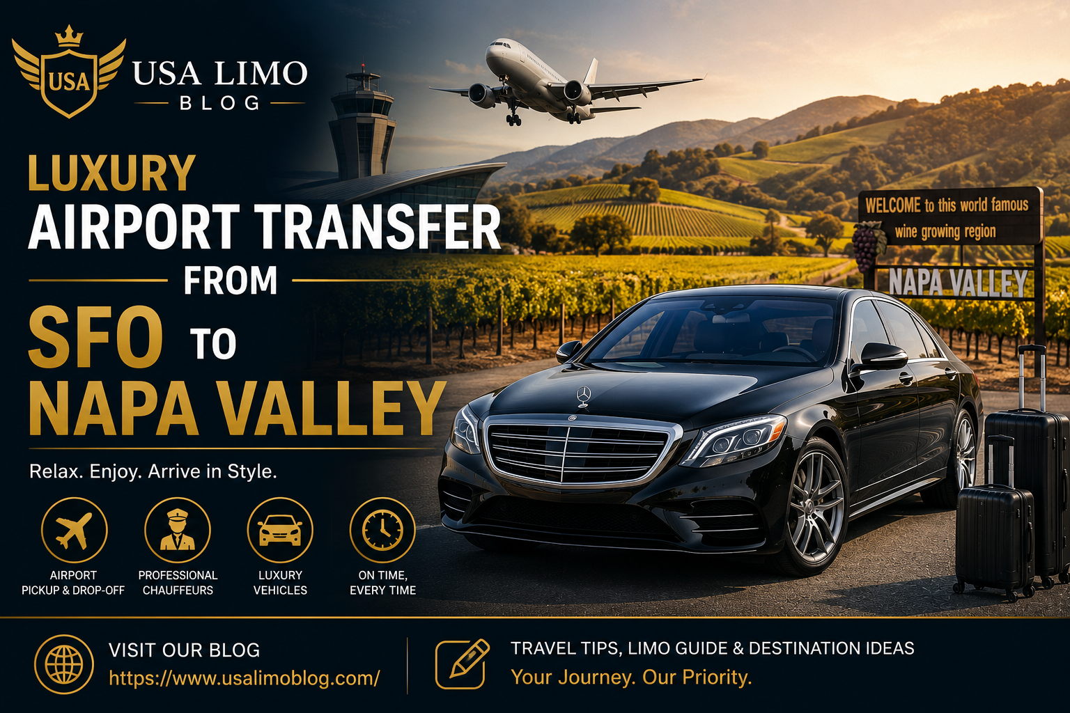 Luxury Airport Transfer From SFO to Napa Valley